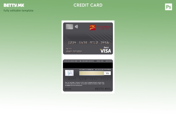 модерен стил Доминика CIBC Прва меѓународна банкарска виза дебитна картичка од К